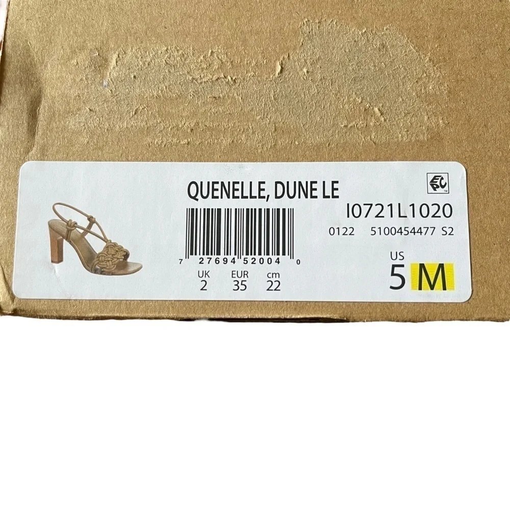Vince braided leather “Quenelle” slingback heeled strappy sandals in “dune” tan